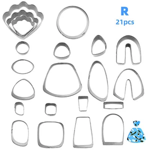 21pcs Steel Polymer Clay Cutters Set DIY Earring Jewellery Cutting Mold Tool - Picture 1 of 9