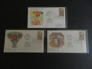 3 dif FDC's 4cent Naismith-Basketball (Sc.#1189) Wow! - Picture 1 of 1
