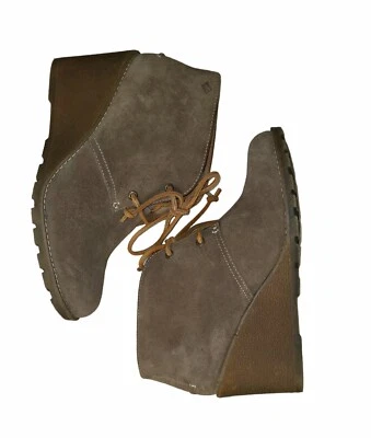 Botines de cuña Sperry Top Spider Stella Prow marrón gamuza para mujer talla 10 M Foto 1 de 4