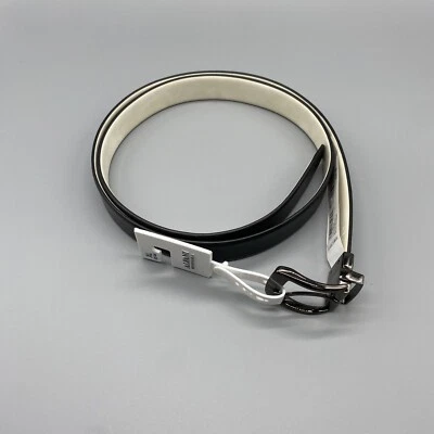 Cinto masculino Alfani 42 44 preto branco couro sintético reversível - Imagem 1 de 4