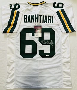 Maglia David Bakhtiari Green Bay Packers autografata firmata a mano JSA COA - Foto 1 di 9