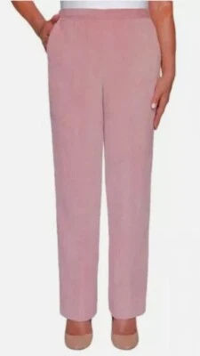 ¡Nuevo! Pantalones para mujer Alfred Dunner talla 10 rosa pana calce clásico Foto 1 de 4