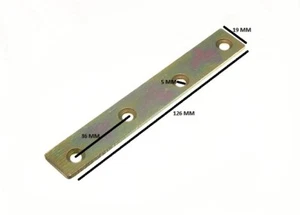 Flat Mending Repair Connector Joining Plate 125mm X 19mm YZP ( Pack 8 ) - Picture 1 of 1
