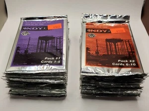 1992 Indy Stock Autoreifentest 26 versiegelte Packungen je 13 von #1 Karten 1-5 & #2 6-10 - Bild 1 von 7