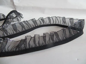 4 m Spitze mit Gummi gekräuselt , Breite 18 mm ,Schwarz , - Bild 1 von 3