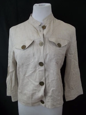 Willi Smith Metallic Beige Jacket Denim Style Womens Small - Image 1 of 4
