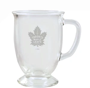 NHL TORONTO Hockey MAPLE LEAFS - 16oz Coffee LATTE Cafe Etched Glass Mug - Picture 1 of 1
