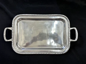 Fabulous Mexicrafts Pewter Serving Tray Decorative Pattern Mexico - Picture 1 of 5