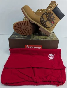 SUPREME TIMBERLAND - 6 INCH PREMIUM WATERPROOF BOOTS - WHEAT NUBUCK - US 10 - Picture 1 of 23