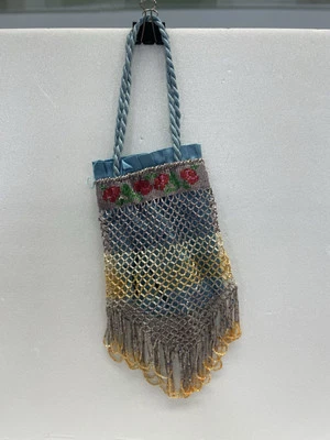 Beaded Fringe Handbag Purse Fairycore Vintage 50’s Mid Century Handmade READ - Image 1 of 4