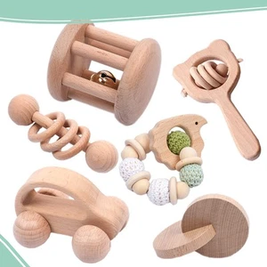 6 Pieces Toy Set- Wooden Baby Toys for Babies 0-6 Months,Wooden Toys for Babi... - Picture 1 of 7