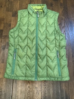 Alpine Design Women Down Quilted Vest M Green Outdoor Gorp Hiking Zip Pocket - Image 1 of 4