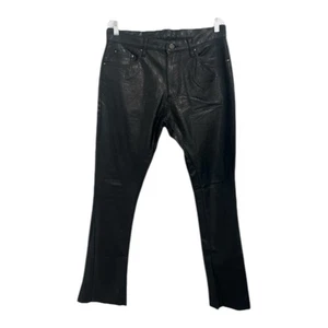 Pantalones de cuero MNML para hombre 32 negro acampanado denim B169 - Imagen 1 de 10
