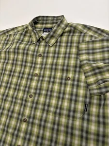 Camisa Para Hombre Patagonia Algodón Orgánico Manga Corta Abotonada Verde Talla M  - Imagen 1 de 5
