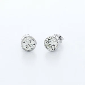 1 1/2 CTW H SI1 Round Cut Earth Mined Certified Diamonds 14k Gold Classic Studs - Picture 1 of 9