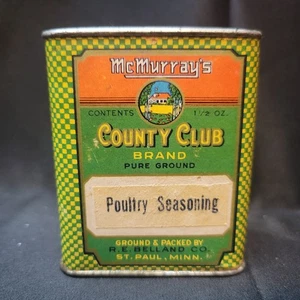 Poultry Seasoning Spice Tin Can McMurray's St. Paul MN County Club VTG - Picture 1 of 10