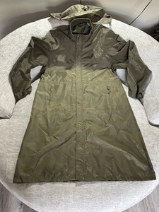 Giacca antipioggia vintage Woolrich lunga uomo XL trench nylon breen cappuccio impacchettabile 4126 - Foto 1 di 7