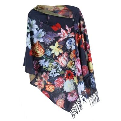 The Magic Scarf Company Para Mujer Reversible Gamuza Floral Arte Impresión Botón Chal Foto 1 de 4