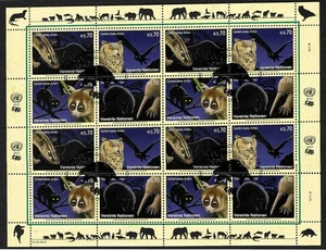 UN Vienna: Endangered Species XXI, Nocturnal Animals, Mini Sheet #791-794, Stamped - Picture 1 of 1