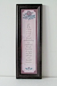 Proverbs 24 3-4  Wall Art  wood & glass  15.25" tall x 5.25" wide x  1/2" thick - Bild 1 von 4