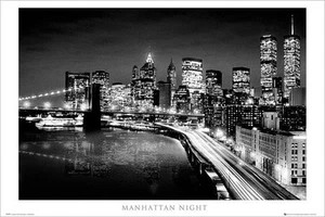 NEW YORK MANHATTAN NIGHT PH0169 POSTER - Imagen 1 de 1