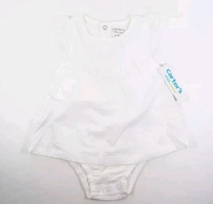 Carters Child of Mine 6-9 Months Girl Baby Toddler Dress One Piece White Eyelet - Picture 1 of 3