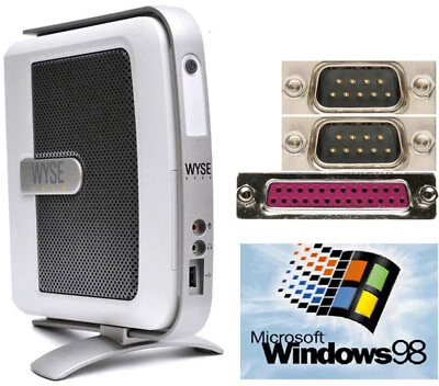 Mini PC Wyse V90 Windows 98 2x RS-232 LPT USB para juegos antiguos control ferroviario Foto 1 de 4