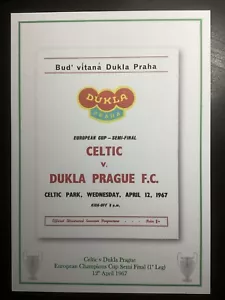 1966-67 Celtic v Dukla Prague European Champions Cup Semi Final Programme PRINT - Picture 1 of 1