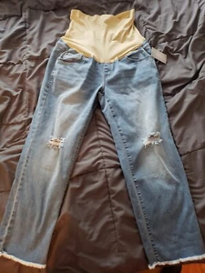 Kohls AGlow Maternity Jeans Size M medium Full Belly crop jeans - Picture 1 of 8