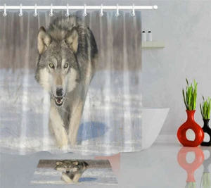 Snow Wolf Impermeable Baño Poliéster Cortina de Ducha Forro Resistente al Agua - Imagen 1 de 8