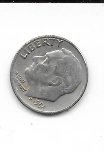 1966 - ONE DIME - ROOSEVELT - MONETA STATI UNITI - CIRCOLATA - ERRORE CONIO - Foto 1 di 2