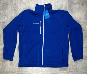 New Columbia Men's  Fast Trek II Full Zip Fleece Sz Large Bright Blue/White NWT - Picture 1 of 9