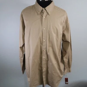 Steve & Barry's Shirt Mens 2XL XXL Classic Twill Button Up Khaki Long Sleeve NWT - Picture 1 of 9