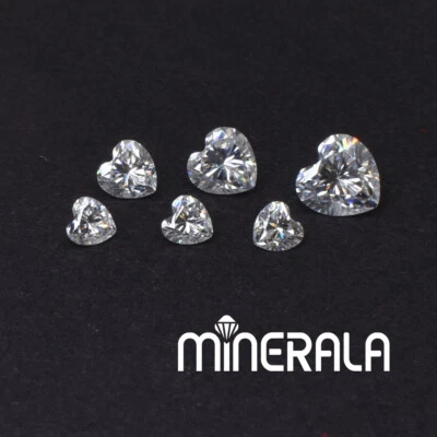 CORAZÓN MOISSANITA 5mm-8mm PIEDRA PRECIOSA LABORATORIO CORTE FACETADO D COLOR BLANCO VVS WP027B0 Foto 1 de 4