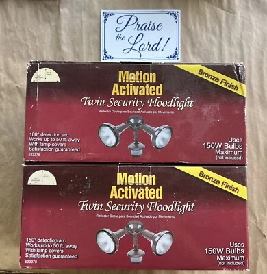 2- Do-It-Defiant Bronze Motion Security Light 180°Wide, Dual Lamp  533378 - Image 1 of 2