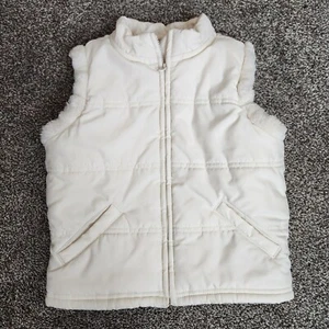 Janie and Jack Puffer Vest 4t-5t Winter Cream Off White Boy Girl Unisex Zipper - Picture 1 of 5