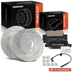 Drilled Brake Rotors + Ceramic Brake Pads Rear for Chevy Silverado 1500 LTD GMC - Picture 1 of 10