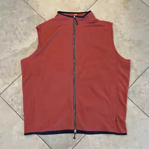 Peter Millar Thermal Flow Micro Fleece Full Zip Vest Jacket Cred Red XLarge New - Picture 1 of 7