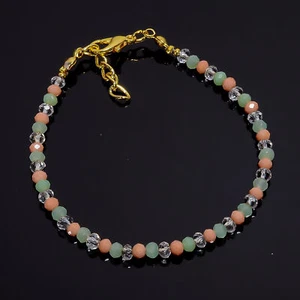 Pfirsich Amazonit Kristall Rund Ethno Handarbeit Schmuck Armband 6,5-7,5" R817 - Bild 1 von 6