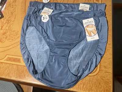 Bragas de bikini Jockey No Panty Line Promise azul/gris - Juego de 3 - Talla 8 - Nuevas con etiquetas Foto 1 de 2