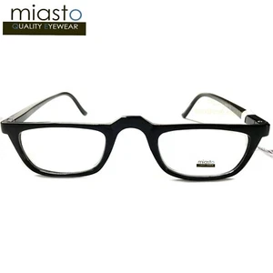 NEU MIT ETIKETT $ 39,99 MIASTO HALBRAHMEN 1/2 LESBRILLE ~ SCHWARZ UNISEX + 2,00 ~ FRÜHLINGSSCHARNIER - Bild 1 von 2