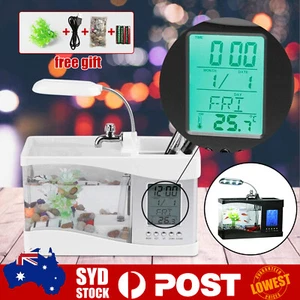 Mini Home Desktop USB Fish Tank Aquarium LED Calendar Electronic Thermometer L - Picture 1 of 14