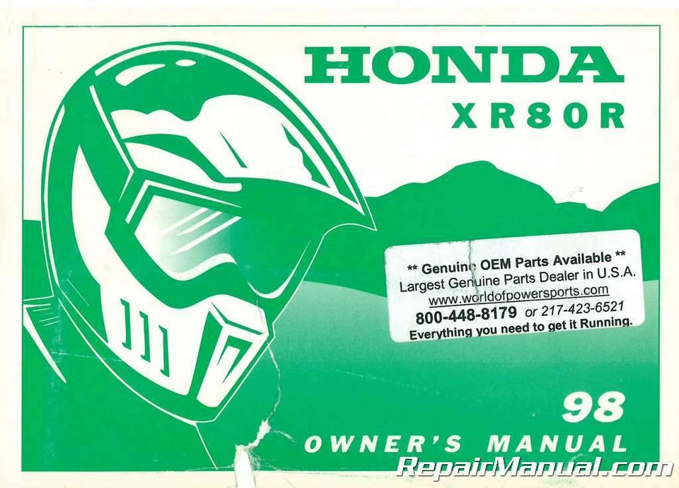 Honda XR80R 1998 manual del propietario de motocicletas usado Foto 1 de 1