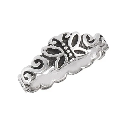 Sterling Silver Swirl Butterfly Ring - Free Gift Packaging - Image 1 of 4