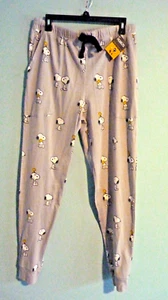 Peanuts SNOOPY & WOODSTOCK Pajama Pants Lounge Wear Gray SIZE LARGE 34-36 NWT - Picture 1 of 4