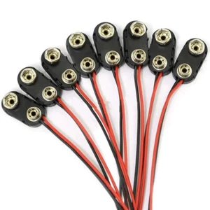 10~200Pcs DC9 Volt 9V Snap ON Battery Clip Connector I/1Type Plastic 15cm Length - Picture 1 of 5