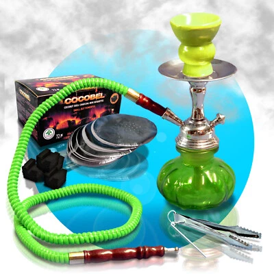Shisha Wasserpfeife Hookah Grün SET + Zubehör wählbar Lotus 25cm Schlauch 30759 - Bild 1 von 4