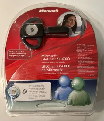 Microsoft LifeChat ZX-6000 Wireless PC Headset Rechargable NEW - Image 1 of 4