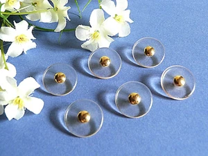 860B Splendid Buttons 'Transparency' Golden Pearl Lot Of 6 Buttons Ep. 1970 - Picture 1 of 5