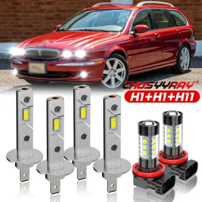 LED Headlight Fog Bulb Kit For 2004-2008 Jaguar X-Type Sport Sedan 4Door 3.0L V6 - Image 1 of 4